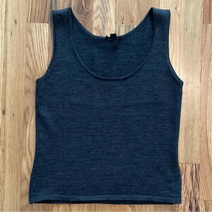 Tahari Gray Wool Sweater Tank Top Size 2